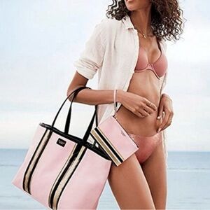 Victoria Secret- Pink Tote Bag & Matching Wristlet